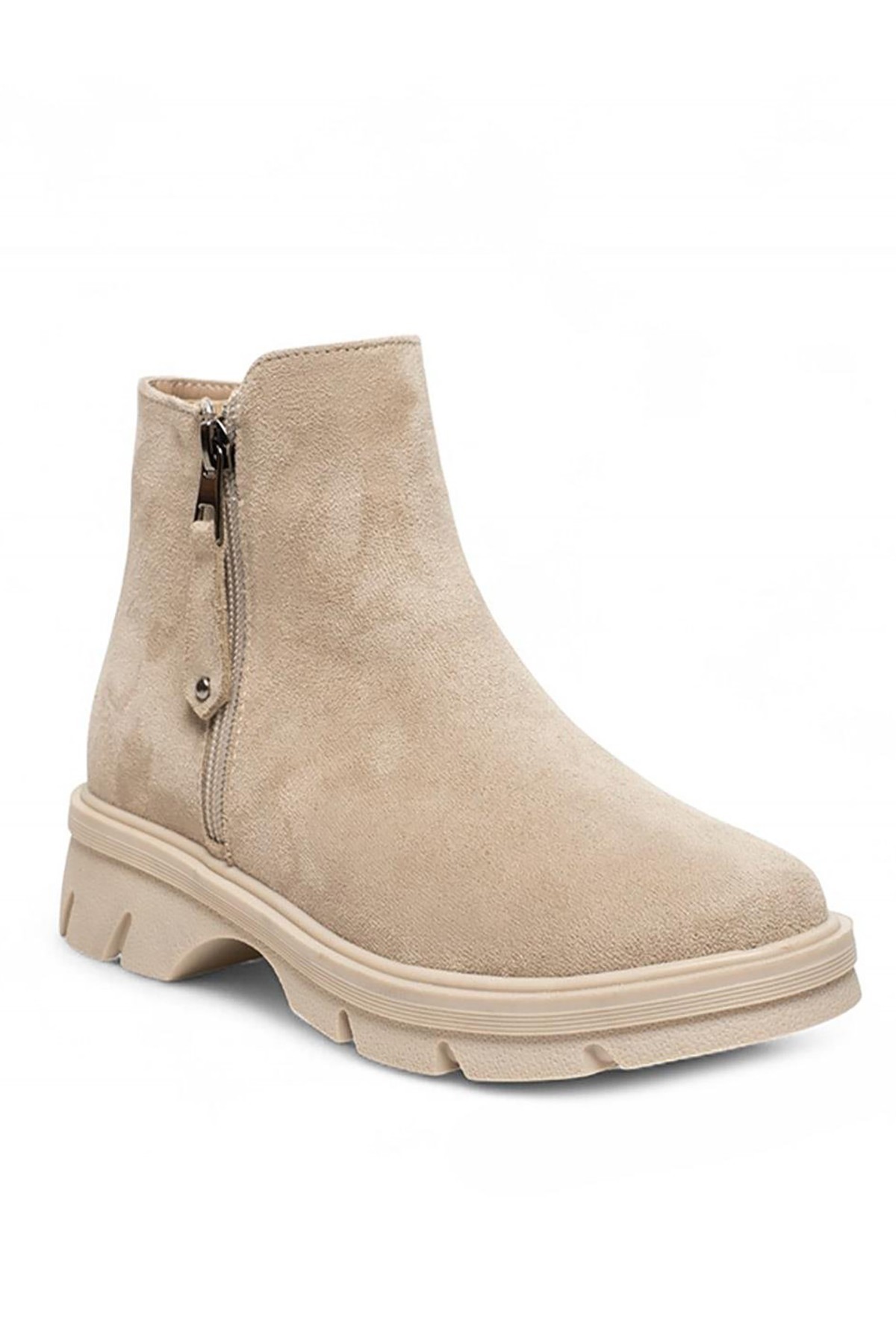 Bluefeet Bej Termal Astar Süet Kadın Bot & Bootie NSB940
