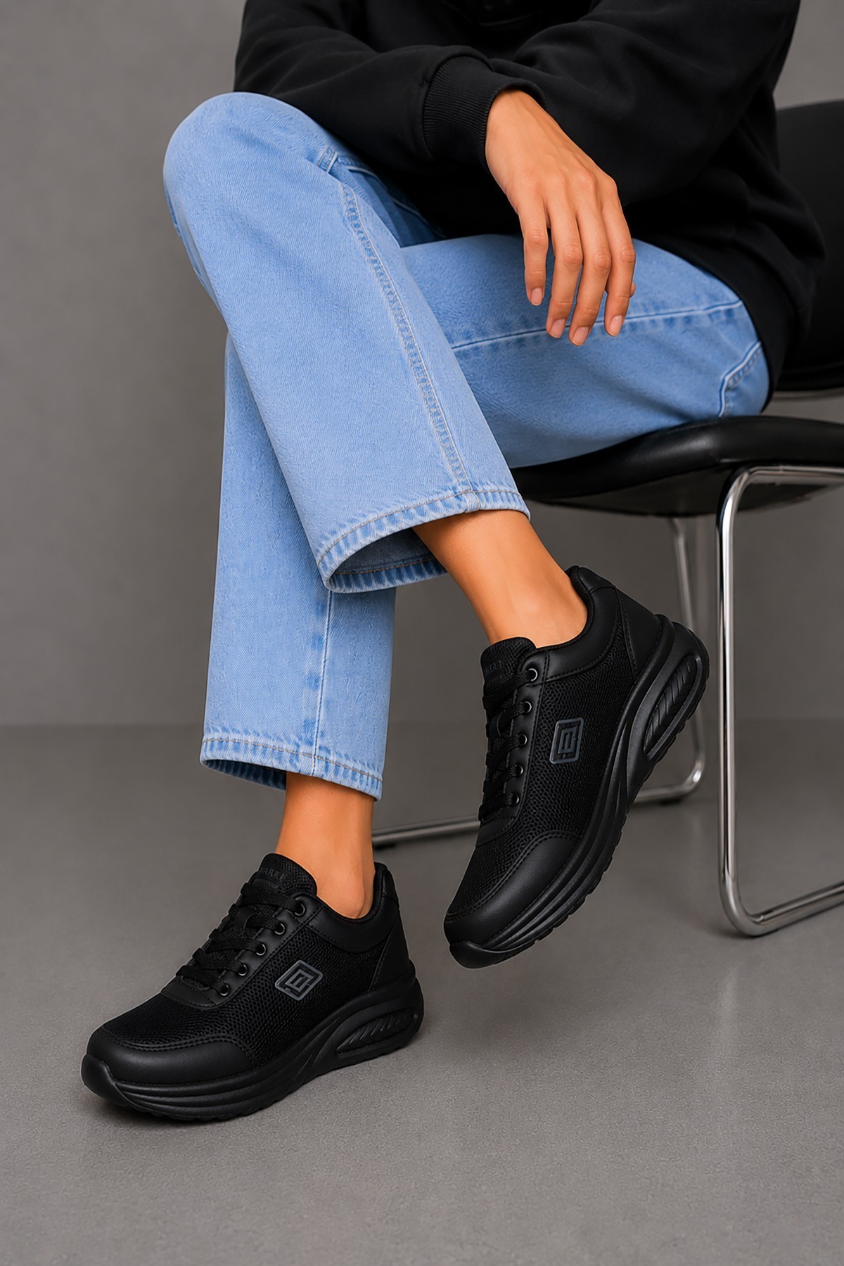 Bluefeet Prl Siyah Anorak Kadın Sneaker Spor Ayakkabı 724