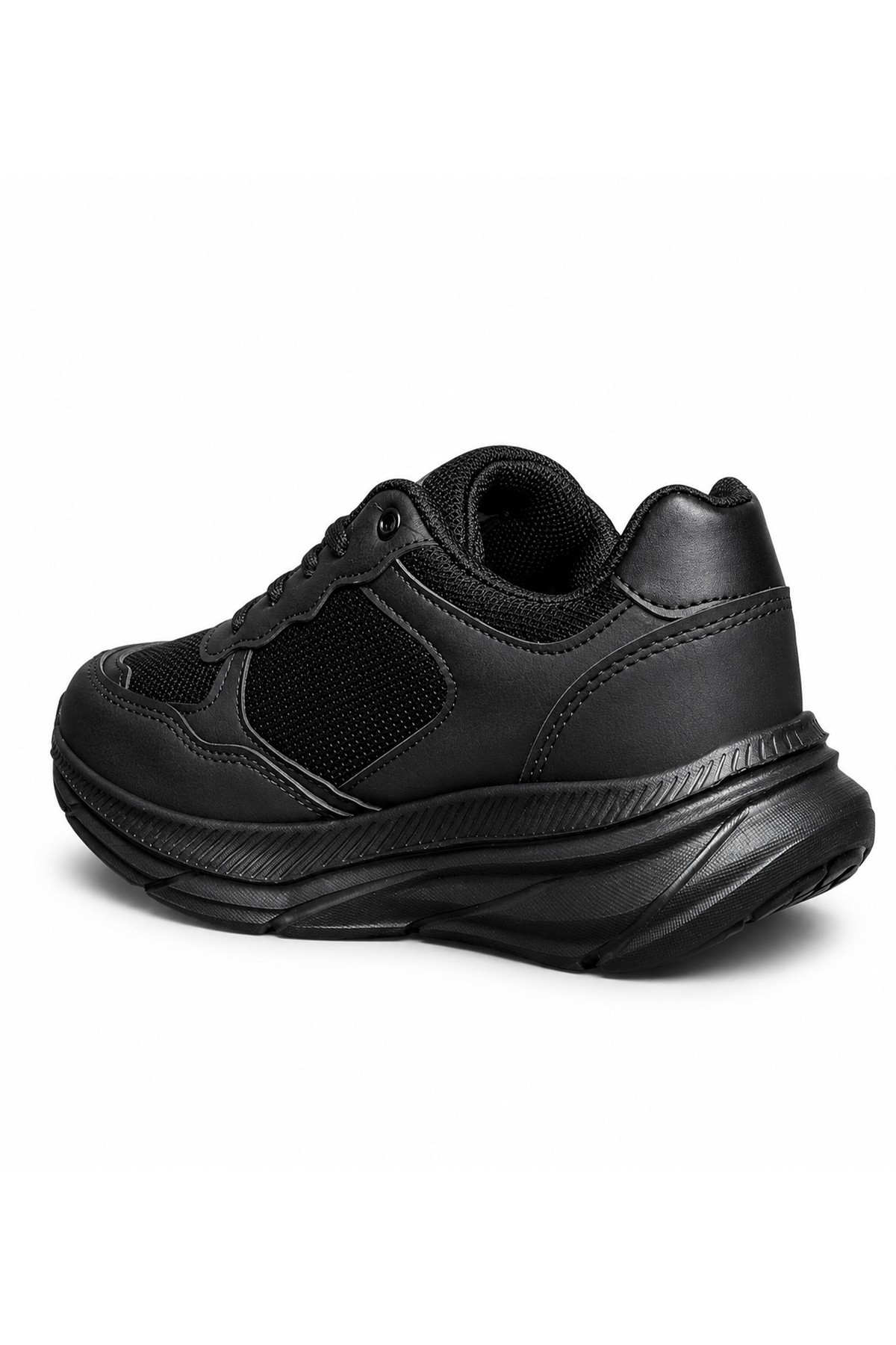 Bluefeet Tmp Siyah File Cilt Kadın Sneakers Spor Aykkabı