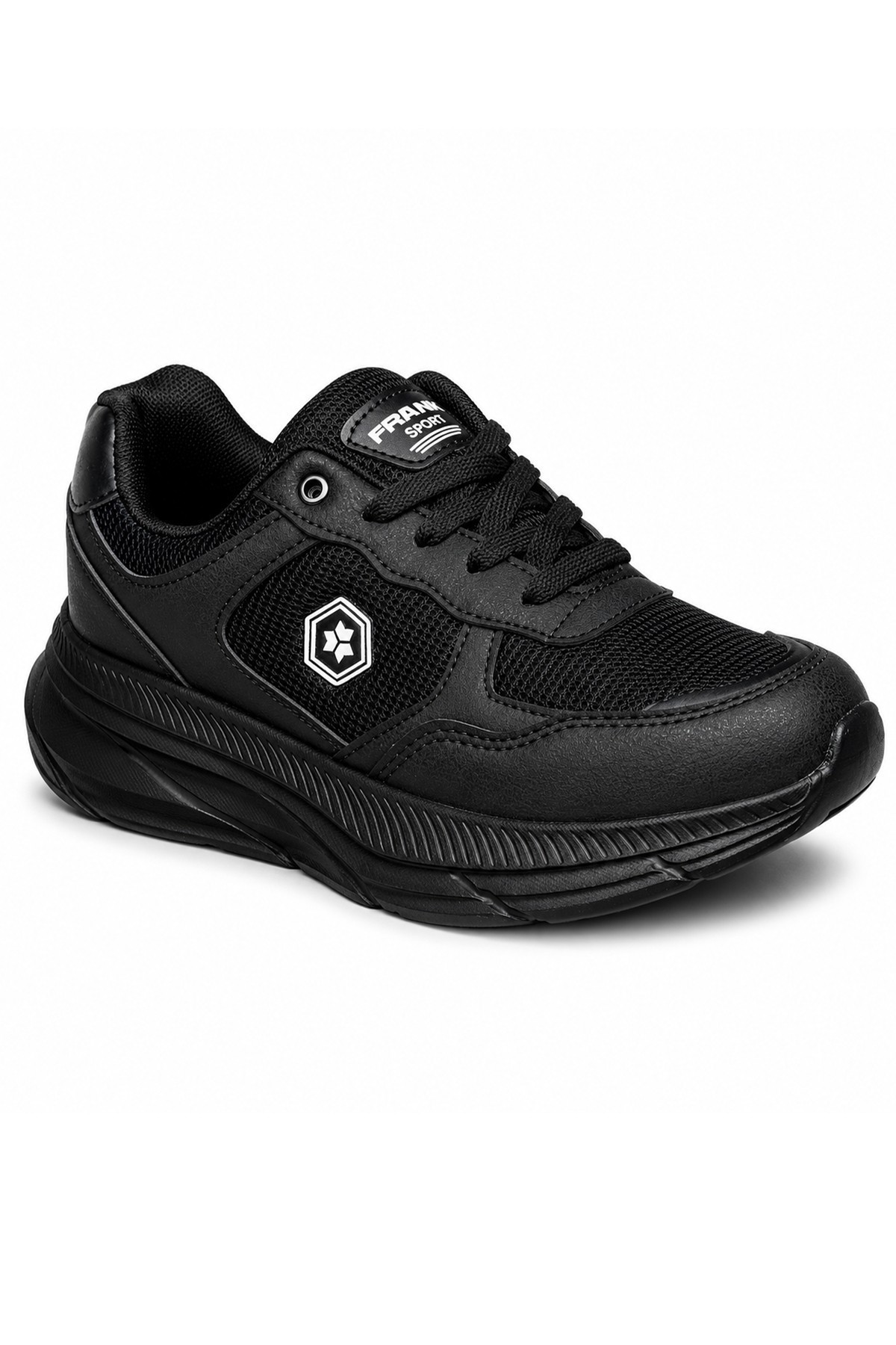 Bluefeet Tmp Siyah File Cilt Kadın Sneakers Spor Aykkabı