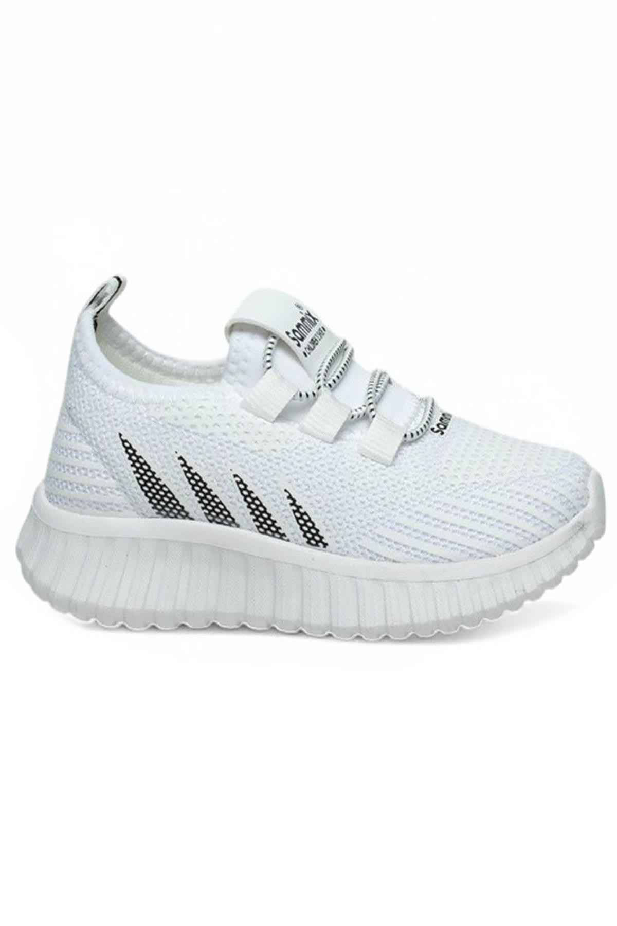 Bluefeet Smx Beyaz Siyah Erkek Çocuk Yazlık Fileli Spor Ayakkabı
