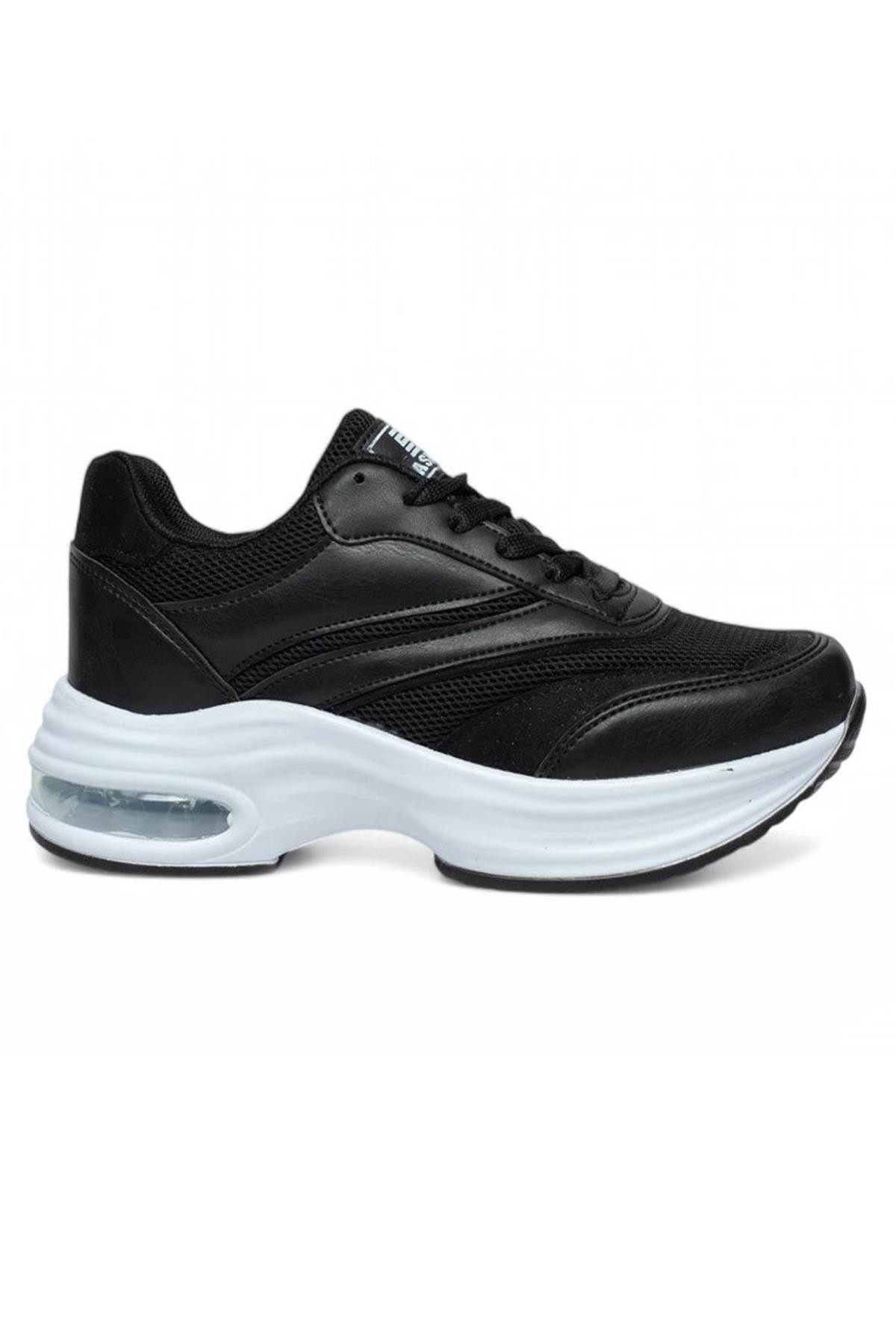 Bluefeet Drk Siyah Fileli Kadın Sneaker Spor Ayakkabı