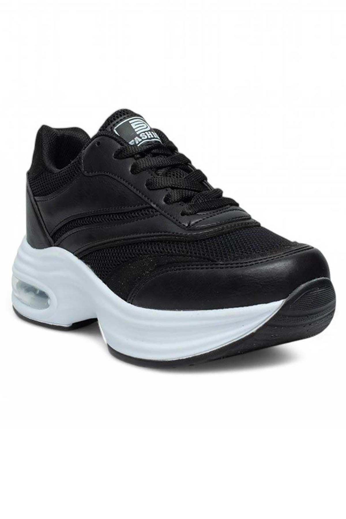 Bluefeet Drk Siyah Fileli Kadın Sneaker Spor Ayakkabı