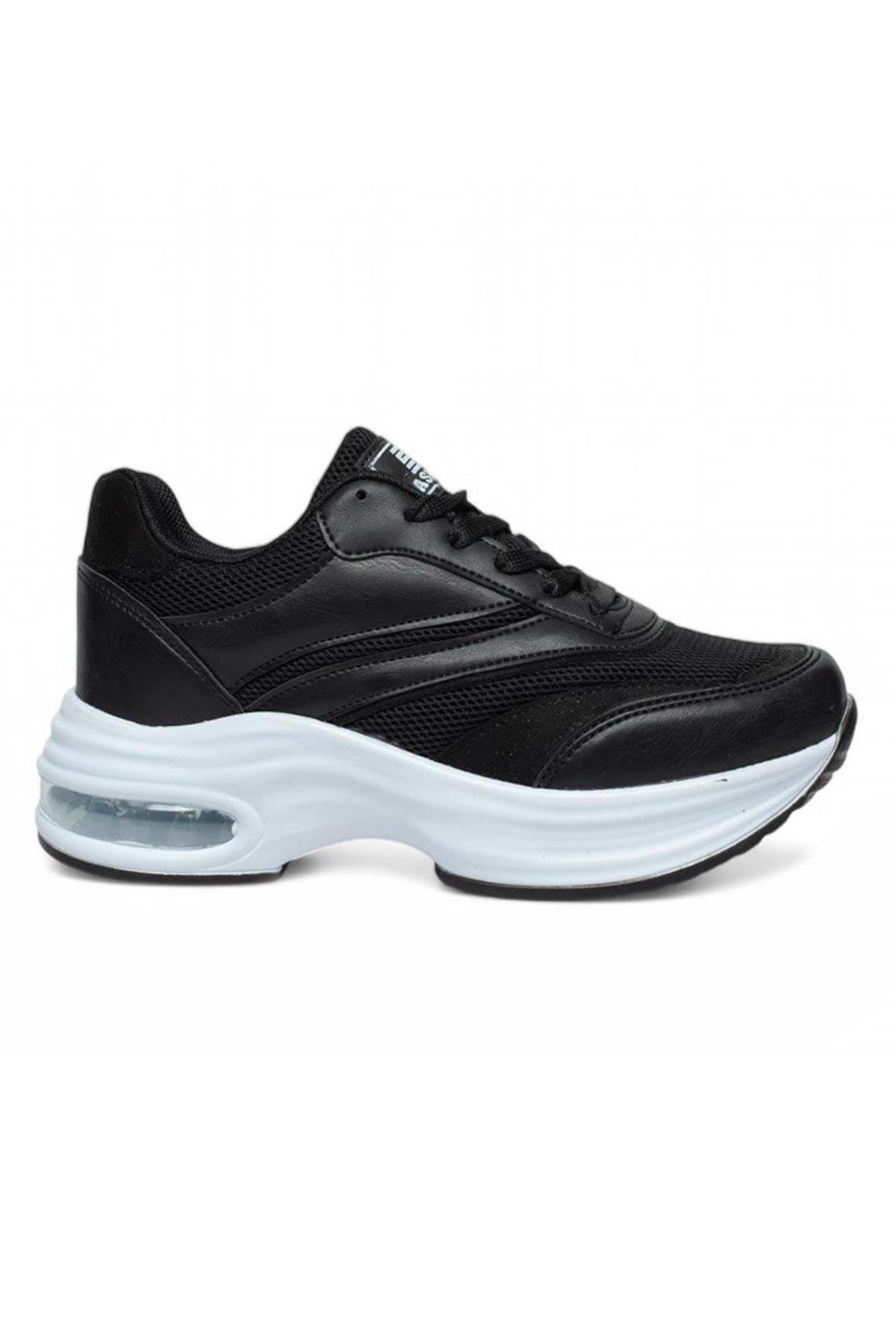 Bluefeet Drk Siyah Fileli Kadın Sneaker Spor Ayakkabı