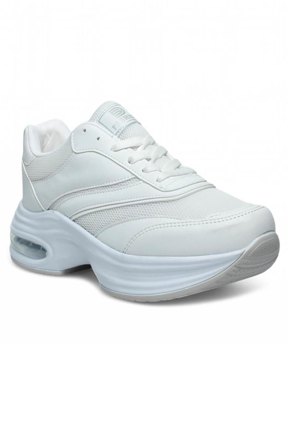 Bluefeet Drk Beyaz Fileli Kadın Sneaker Spor Ayakkabı