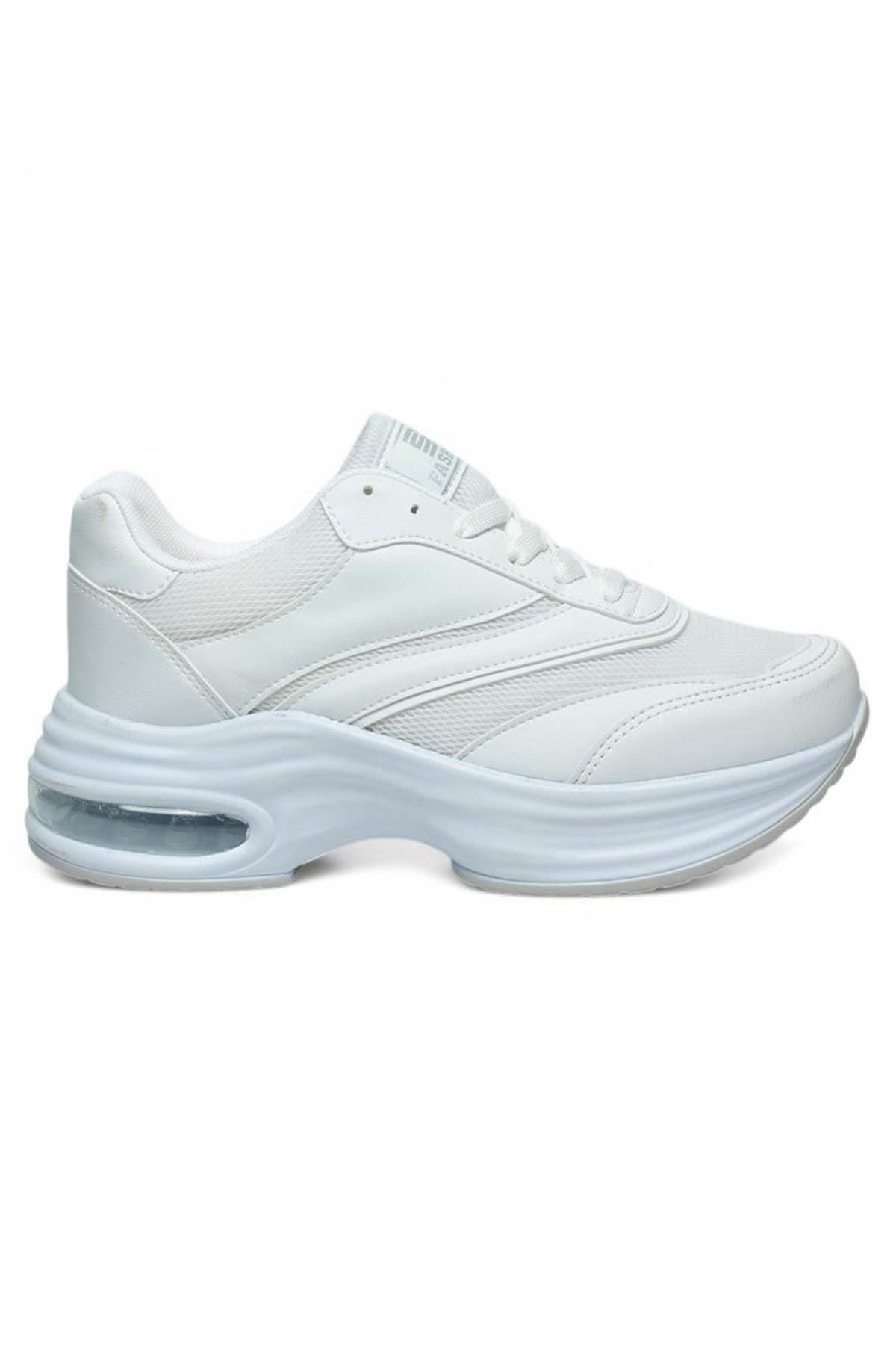 Bluefeet Drk Beyaz Fileli Kadın Sneaker Spor Ayakkabı