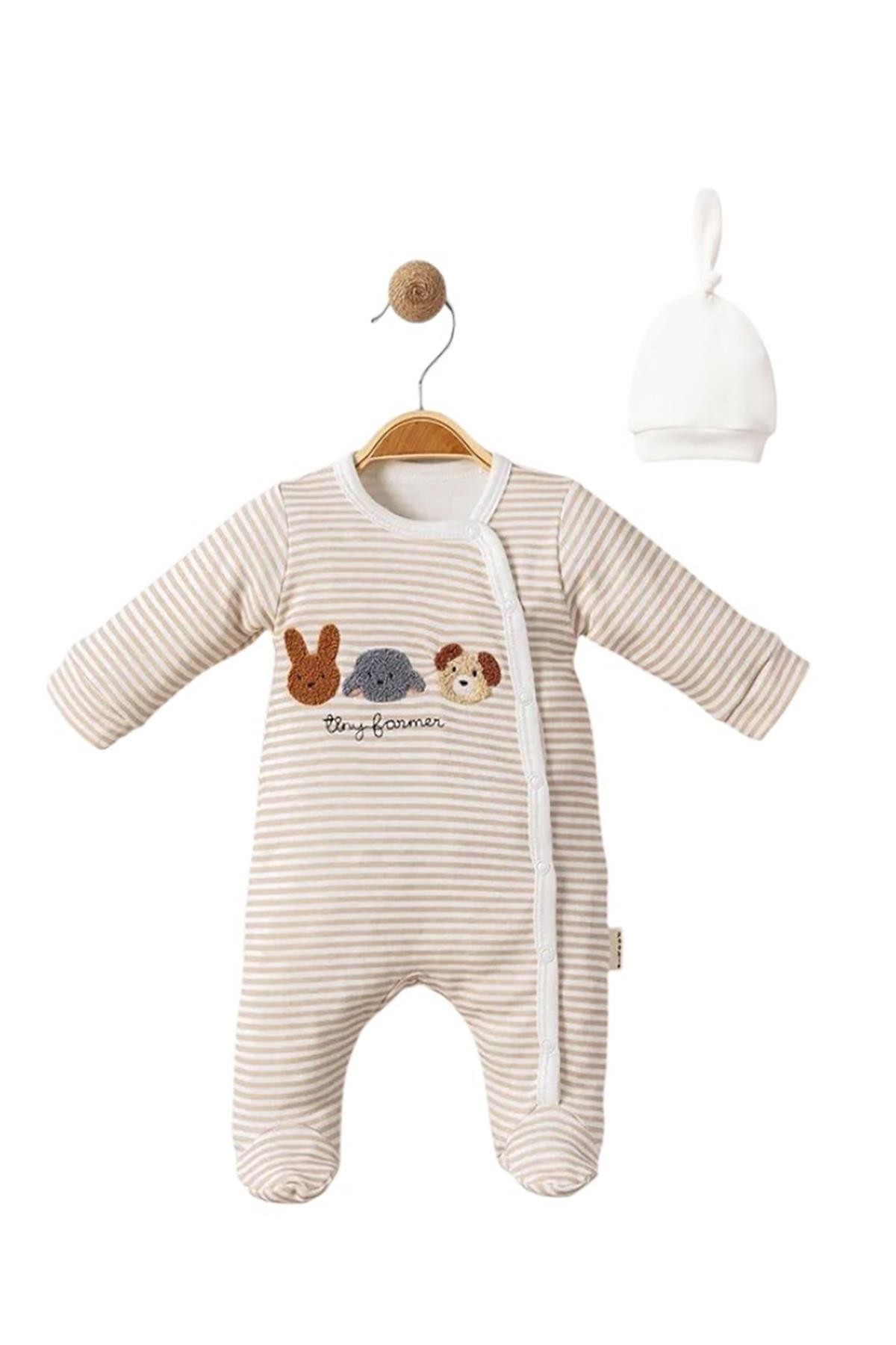 Bluefeet Kahve 3 Ay,6 Ay,9 Ay, Erkek Kız Bebek Tulum