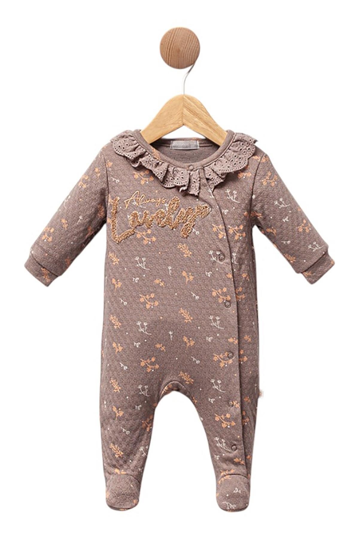 Bluefeet Kahve Patikli Tulum 2 Ay,3 Ay,6 Ay Kız Bebek