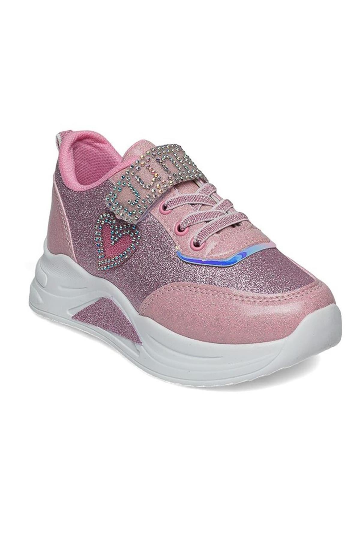 Bluefeet Prj Pembe Simli Kız Çocuk Sneaker Spor Ayakkabı