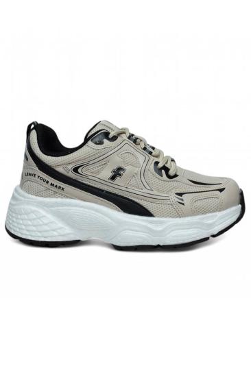 Bluefeet Flt Bej Siyah Fileli Kadın Sneaker Spor Ayakkabı