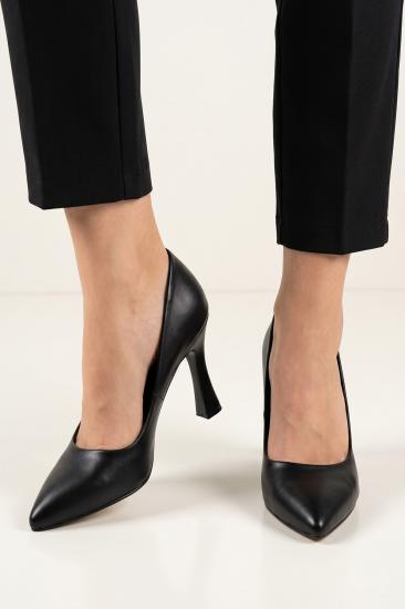 Bluefeet Siyah Cilt Topuklu 8 Cm Kadın Stiletto Ayakkabı