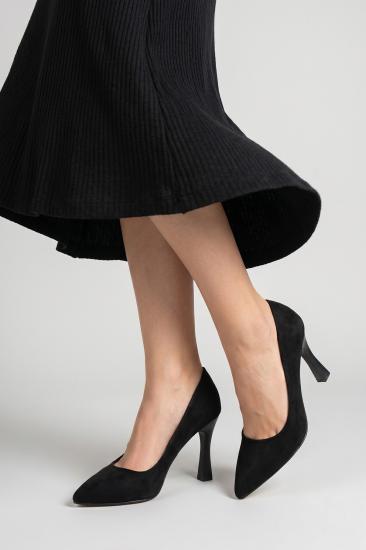 Bluefeet Siyah Süet Topuklu 8 Cm Kadın Stiletto Ayakkabı