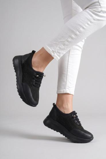Bluefeet Wst Siyah Taşlı Bağcıklı Kadın Spor Ayakkabı