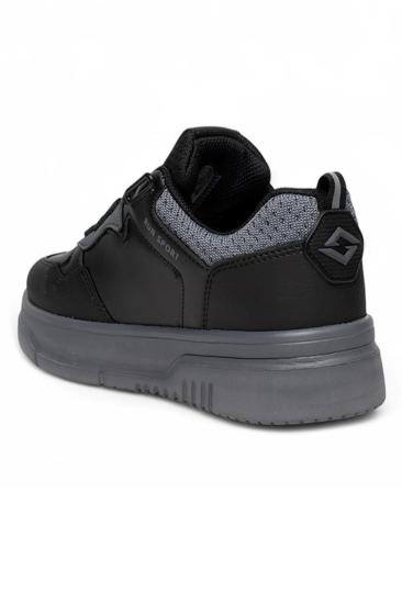 Bluefeet Slz Siyah Füme Cilt Bağcıklı Kadın Spor Ayakkabı