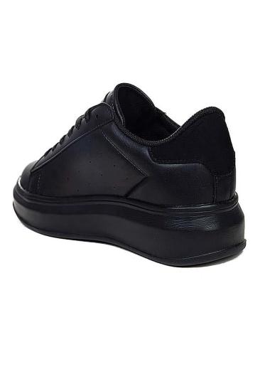 Bluefeet Drk Siyah Bağcıklı Cilt Kadın Spor Ayakkabı