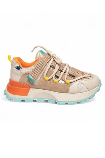 Bluefeet Nut Oranj Multi Süet Cilt Bağcıklı Spor Ayakkabı