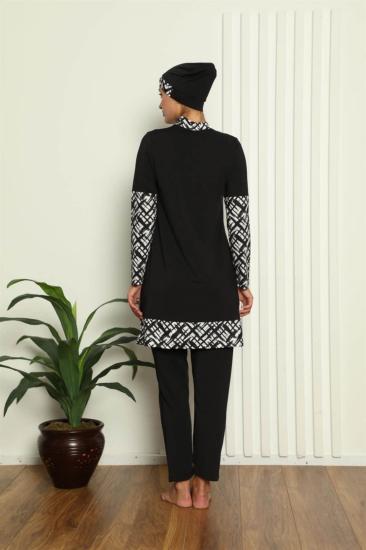 Hkursat Tam Tesettür Dijital Desenli Mayo 31039