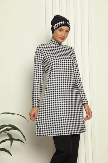 Hkursat Tam Tesettür Dijital Desenli Mayo 31040