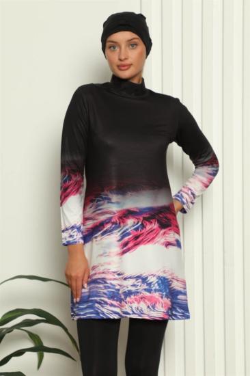 Hkursat Tam Tesettür Dijital Desenli Mayo 31042