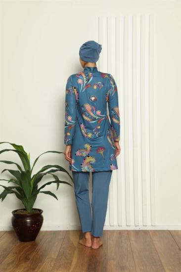 Hkursat Tam Tesettür Dijital Desenli Mayo 31043