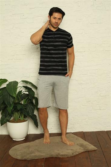 Hkursat Erkek Siyah 3’lü Pijama Takım 6823