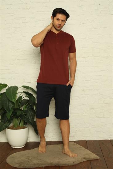 Hkursat Erkek Bordo 3’lü Pijama Takım 6824