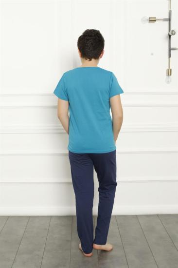 Hkursat Erkek Çocuk Pamuk Kısa Kollu Pijama Takımı 20379