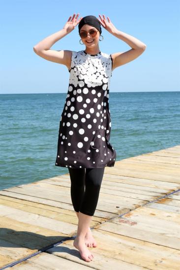 Hkursat Sıfır Kol Puanlı Yarım Tesettür Mayo 33012