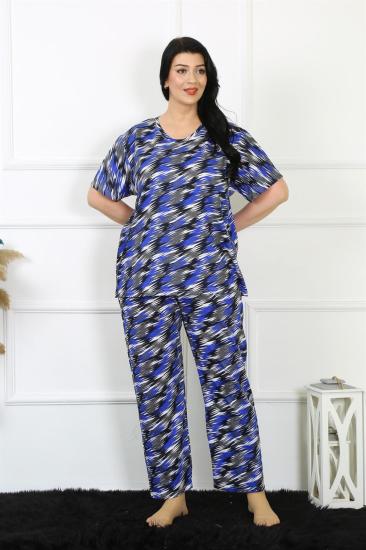 Hkursat Kadın 5XL-6XL-7XL-8XL Büyük Beden Kısa Kol Pijama Takım 75010