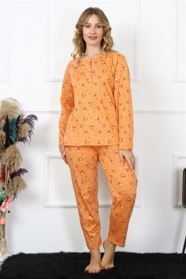 Hkursat Kadın 4XL-5XL-6XL-7XL-8XL Büyük Beden Uzun Kol Pijama Takım 75014