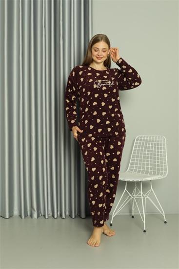 Hkursat Welsoft Polar Kadın Büyük Beden Pijama Takımı 808041
