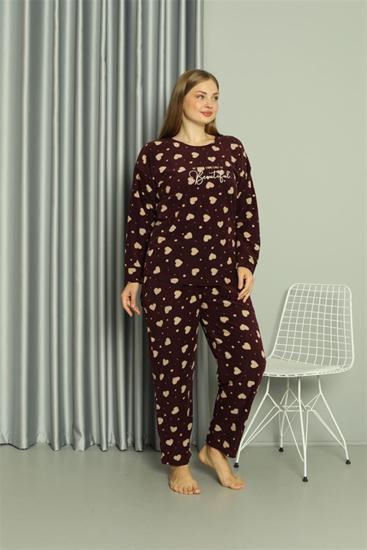 Hkursat Welsoft Polar Kadın Büyük Beden Pijama Takımı 808041