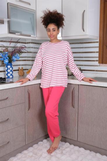 Hkursat Kadın Uzun Kol 3 İplik Penye Pijama Takım 4179