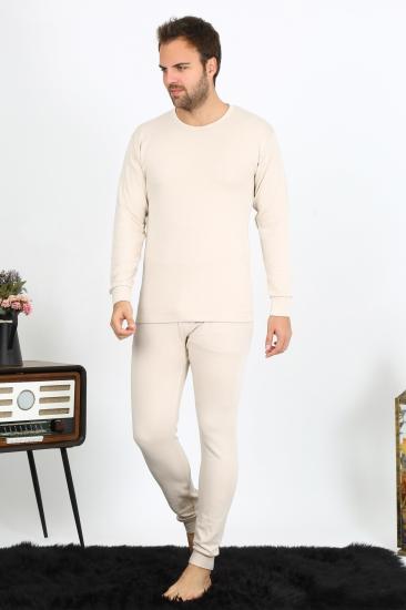Hkursat Erkek Pamuk Krem İçlik Takım 19103