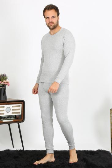 Hkursat Erkek Pamuk Gri İçlik Takım 19103