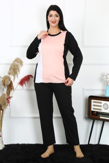 Hkursat Kadın Büyük Beden Penye Uzun Kol Pijama Takım 202213