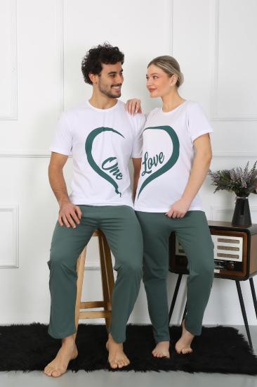 Hkursat Kadın Pamuk Penye Sevgili Kombini Pijama Takımı Beyaz 50127 Tek Takım Fiyatıdır