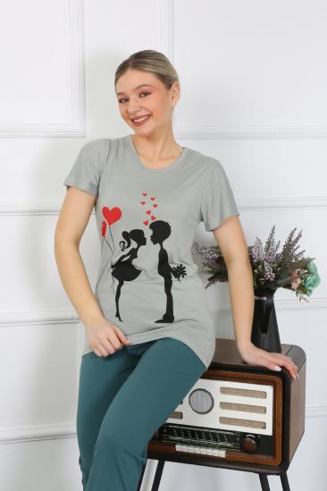 Hkursat Kadın Kısa Kol Penye Pijama Takımı 4210