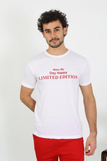 Hkursat Erkek Kısa Kol Penye Beyaz Pijama Takımı 6846