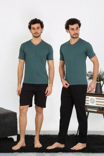 Hkursat Erkek Penye Petrol Rengi 3’lü Pijama Takımı 6848