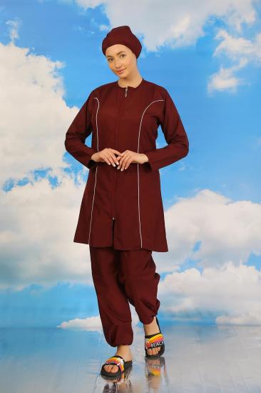Hkursat Kadın Tam Tesettür Bordo Mayo 31060