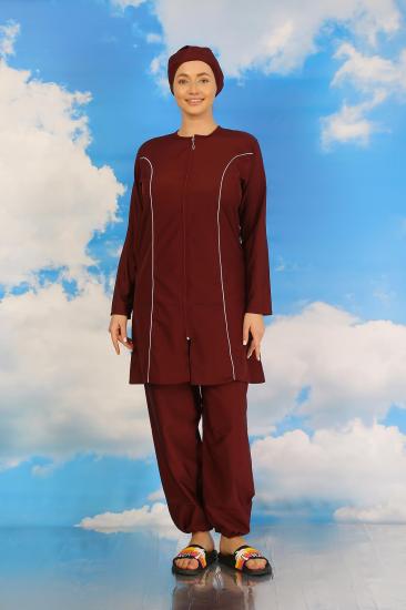 Hkursat Kadın Tam Tesettür Bordo Mayo 31060
