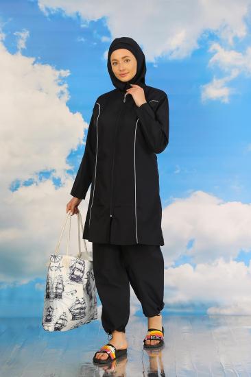 Hkursat Kadın Tam Tesettür Lacivert Mayo 31060