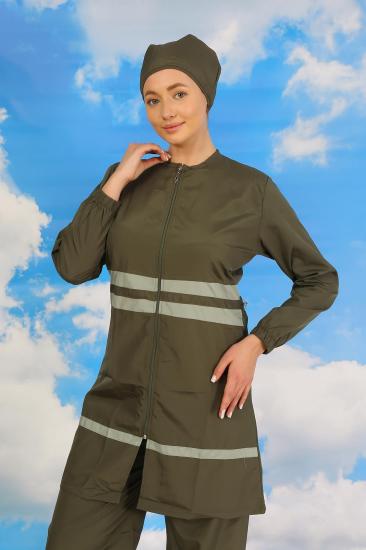 Hkursat Kadın Tam Tesettür Mayo Haki 31061