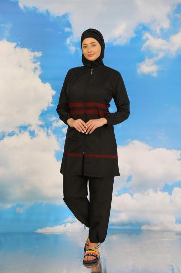 Hkursat Kadın Tam Tesettür Mayo Siyah 31061