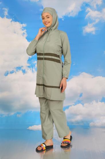 Hkursat Kadın Tam Tesettür Mayo Su Yeşili 31061