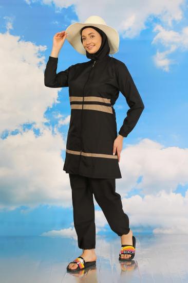 Hkursat Kadın Tam Tesettür Mayo Siyah 31062