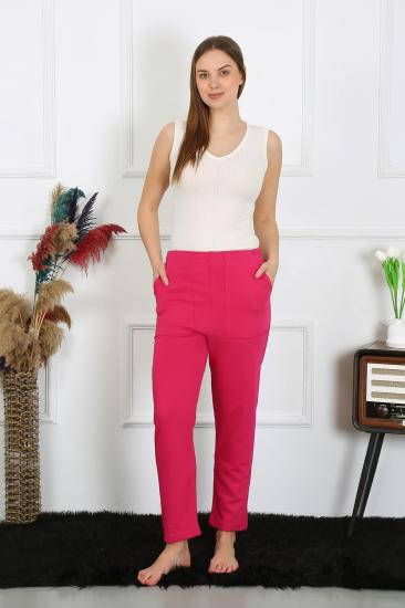 Hkursat Kadın Pamuk Cepli 3 İplik Alt Eşofman Fuşya 27510