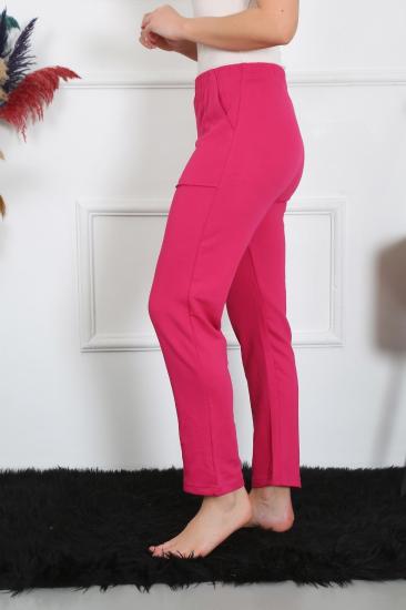 Hkursat Kadın Pamuk Cepli 3 İplik Alt Eşofman Fuşya 27510