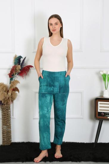 Hkursat Kadın Pamuk Cepli 3 İplik Alt Eşofman Turkuaz 27510